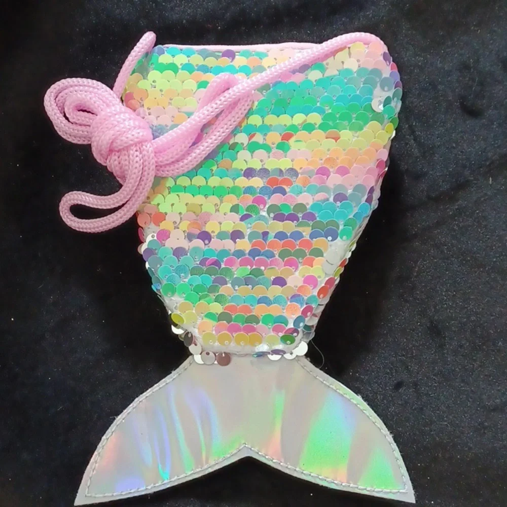⭐️3 For $10⭐️Mermaid tail sequined purse RAINBOW/SILVER/PINK - Picture 2 of 3
